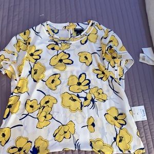 White floral blouse, Liz Claiborne